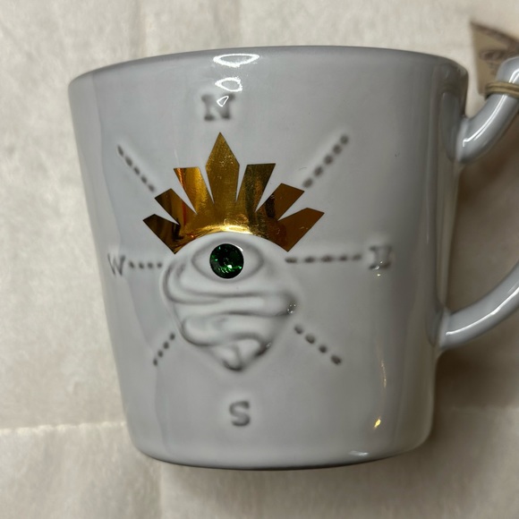 New 2014 Starbucks Anniversary Siren Collection Green Swarovski Crystal Eye Mug - Picture 9 of 9